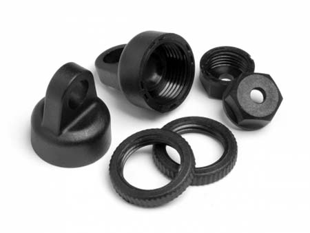HPI100317 Shock Cap & Preload Collar Set with Blitz-Firestorm Spare Parts Kit, Black