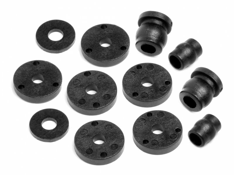 Shock Piston & Ball Set with Blitz-Firestorm Spare Parts Kit - Black