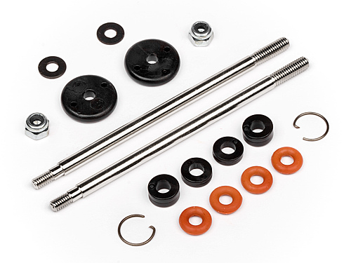 Rear Shock Rebuild Kit with Trophy Spare Parts Set, Black