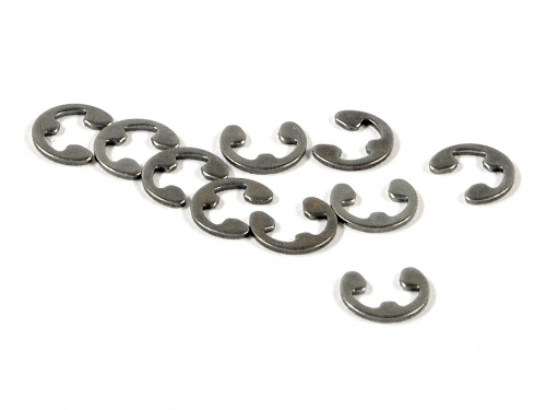 3 mm E-Clip Spare Parts Set, Black - 10 Piece