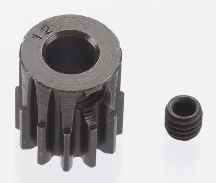 Extra Hard 12 Tooth Blackened Steel 32 Pitch Pinion
