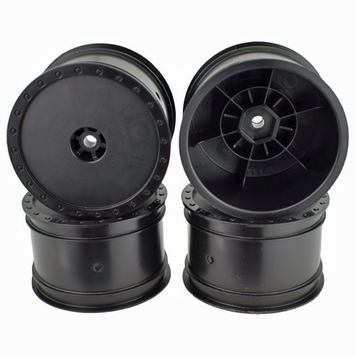 Borrego Buggy Wheels - Black - 4 Piece for Associated B6 - TLR 22 & Rear