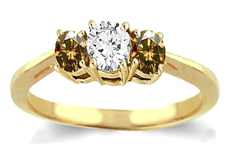 175 CT Diamond Engagement Ring Champagne F Diamond Ring