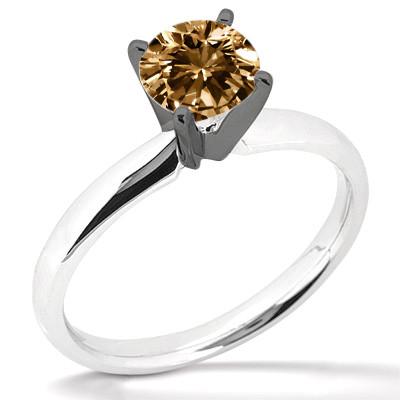 HC12769 0.50 CT Brown Diamond Solitaire Gold Ring