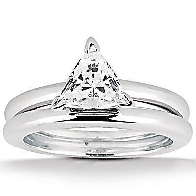 1.5 CT Trillion Cut Diamond Solitaire Wedding Band Set
