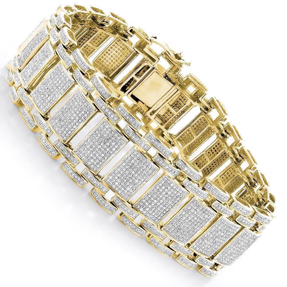 Picture of Harry Chad Enterprises 34576 14.50 CT Mens Sparkling Diamonds Bracelet - 14K Gold Yellow