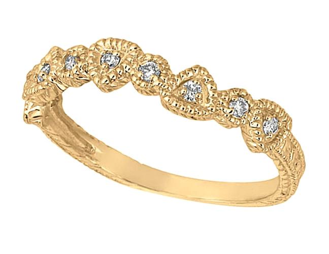 0.15 CT Round Brilliant Diamond Yellow Gold Wedding Ring Band
