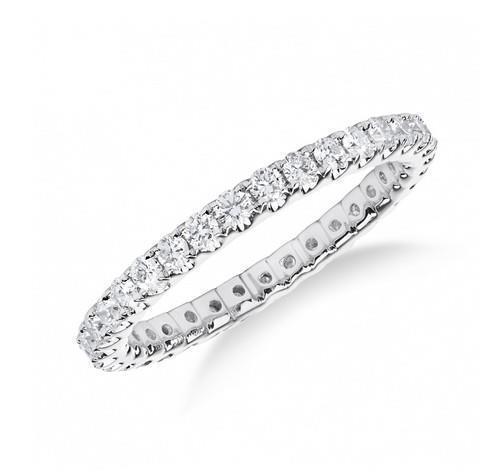 35131 3.30 CT Prong Set Round Cut Diamonds Womens Wedding Band - 14K Gold