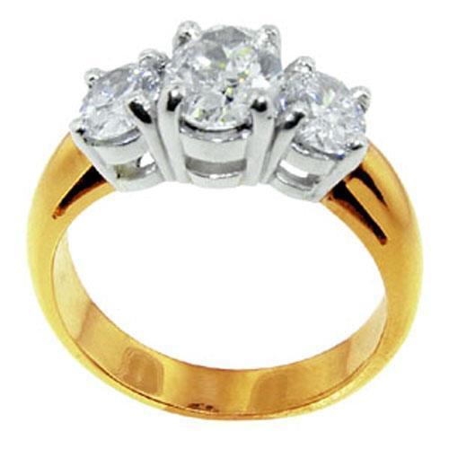 Picture of Harry Chad Enterprises 35430 2 CT Yellow Gold Ring Oval Diamonds Anniversary Ring