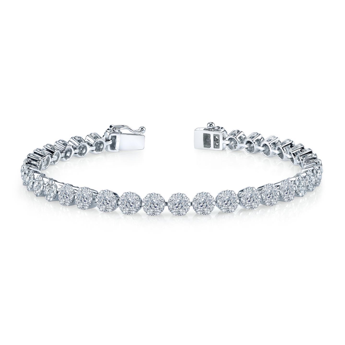 39659 5.50 CT Round Brilliant Cut Diamonds Ladies Bracelet - 14K White Gold