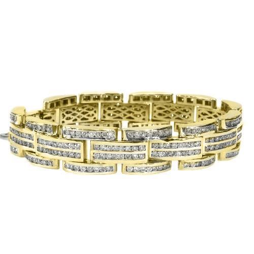 Picture of Harry Chad Enterprises 39988 4 CT Fine Round Shape Diamond Men Bracelet - 14K Yellow Gold