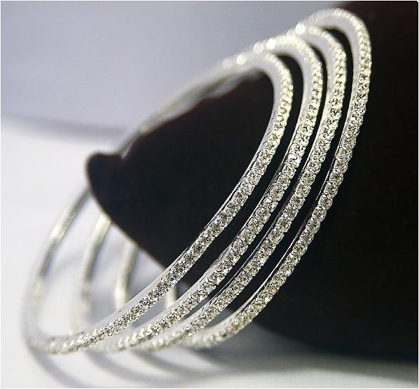 2 CT Womens Bangle Fine Round Diamond - 14K White Gold