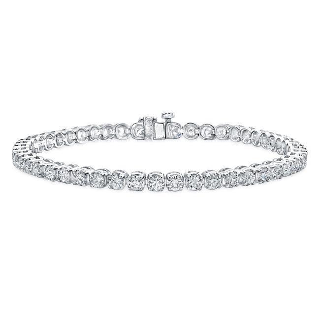 23528 9.25 CT White Gold Round Cut Diamonds Tennis Bracelet
