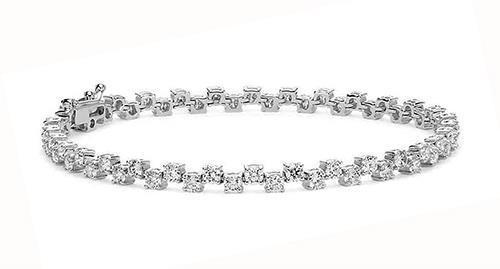 Lady Men Solid Gorgeous Round Diamond Bracelet - White Gold