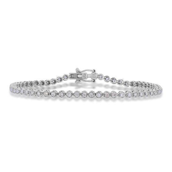 23443 3.5 CT Womens Sparkling Diamond 14K White Gold Tennis Bracelet