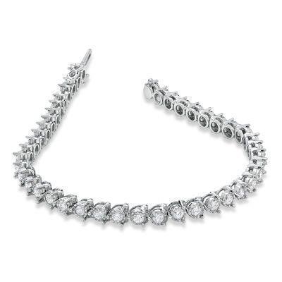 23402 6 CT Round Diamond Lady Men Bracelet - White Gold