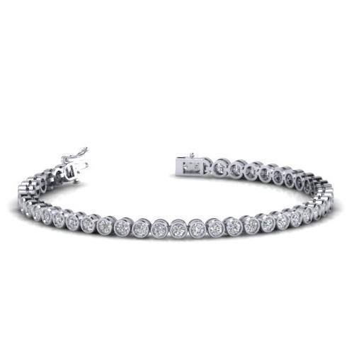 23599 3 CT Round Solid White Gold Diamond Bracelet