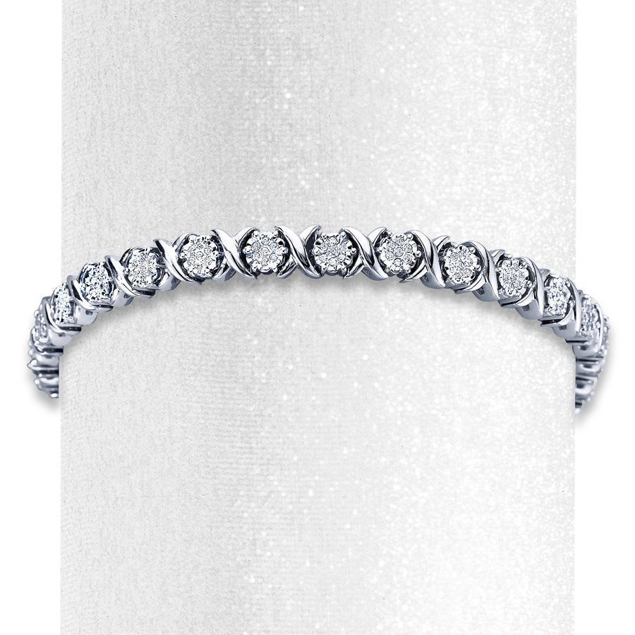23394 3 CT Round Diamond Bracelet  14K White Gold
