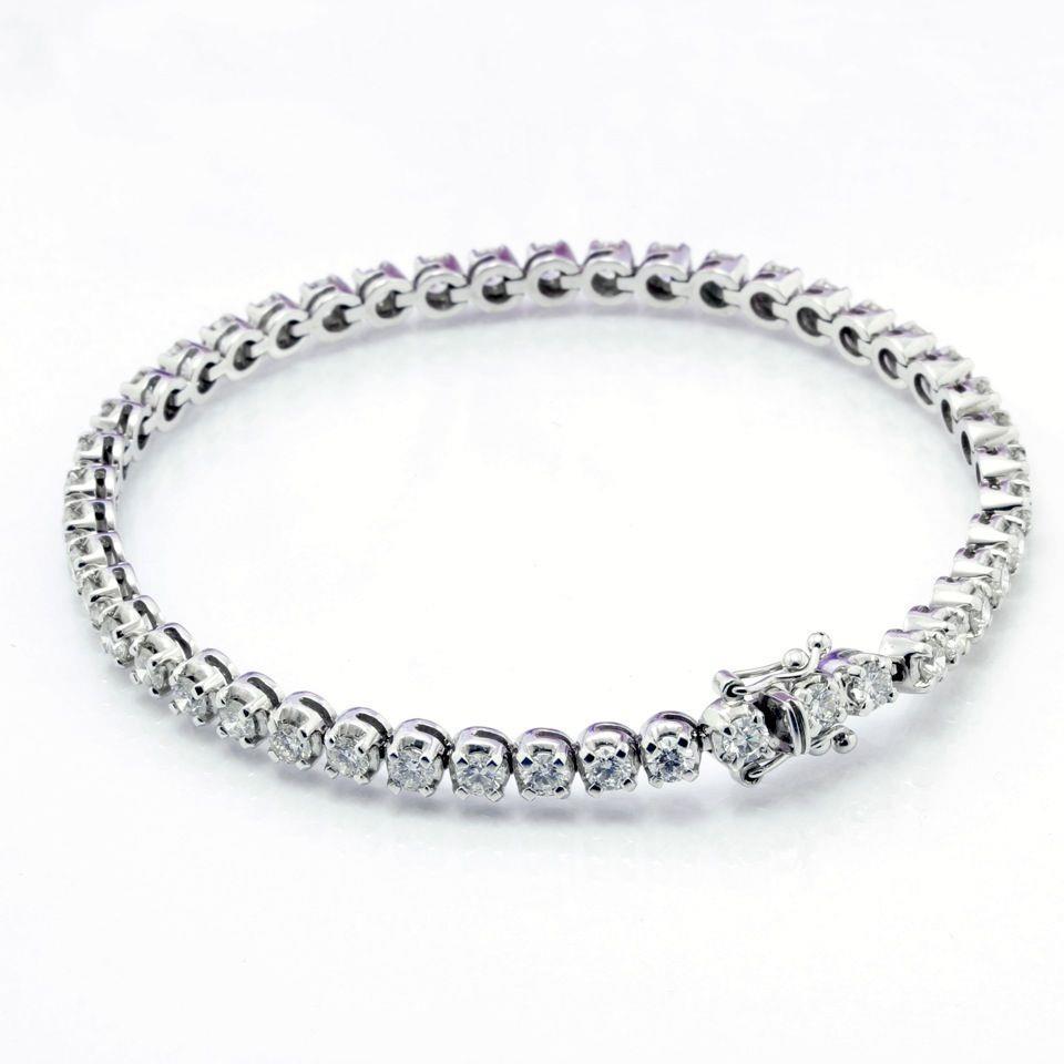 23501 5.30 CT Round Cut Diamond Ladies Tennis Bracelet - 14K White Gold
