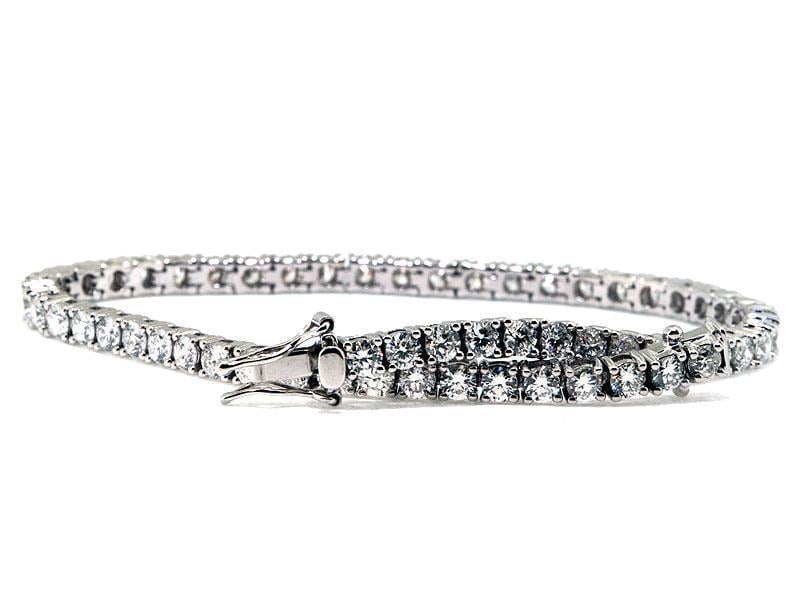 23378 6.5 CT Diamond Fine Round Cut 14K White Gold Tennis Bracelet