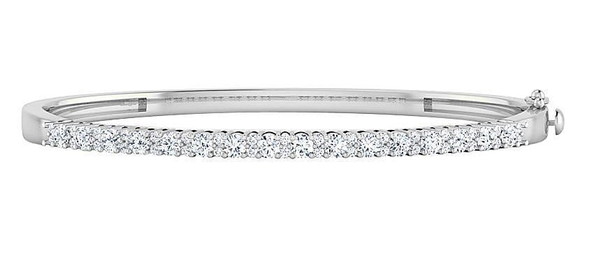 2.5 CT Diamond Womens Tennis Bangle - 14K White Gold
