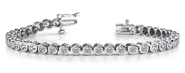 23643 4 CT Diamonds Bracelet Round Brilliant  14K White Gold