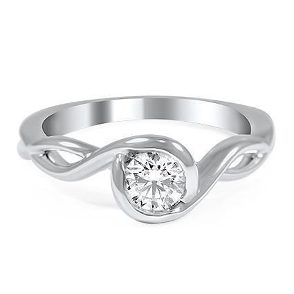Picture of Harry Chad Enterprises 27988 1.25 CT Round Cut Solitaire Sparkling Diamond Ring - 14K White Gold