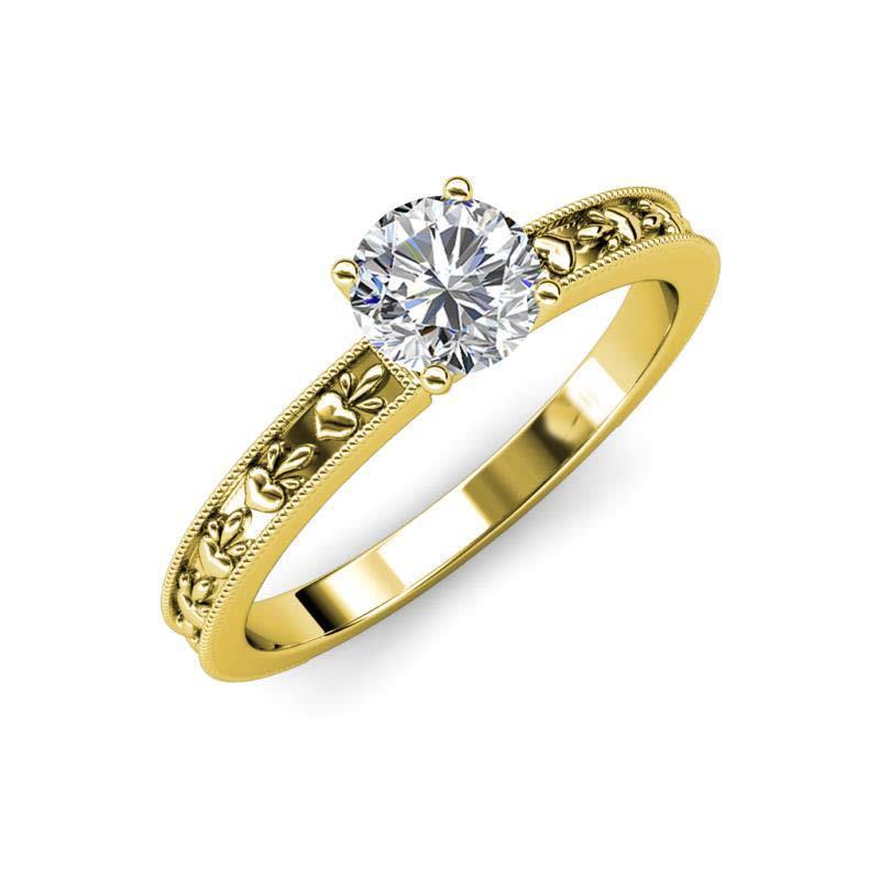 Picture of Harry Chad Enterprises 25485 1.75 CT Yellow Gold Round Cut Sparkling Diamond Anniversary Ring