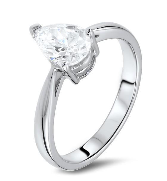 Picture of Harry Chad Enterprises 27652 1.90 CT White Gpld 14K Bezel Set Sparkling Solitaire Princess Cut Diamond Ring