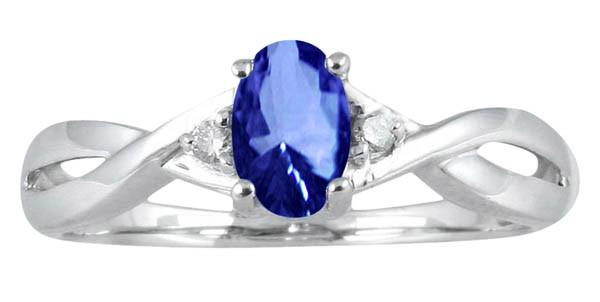 1.61 CT Antique Oval Tanzanite AAA & Round Diamonds Engagement Ring, Blue & F - VS Clarity