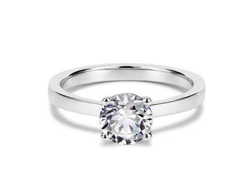 Picture of Harry Chad Enterprises 29033 2 CT White Gold 14K Solitaire Brilliant Cut Prong Set Diamond Anniversary Ring