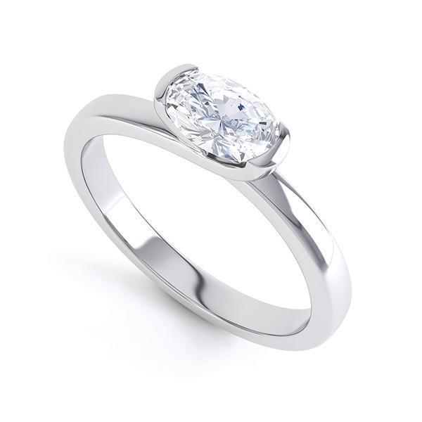 Picture of Harry Chad Enterprises 29192 1.75 CT White Gold 14K Solitaire Oval Cut Diamond Anniversary Ring