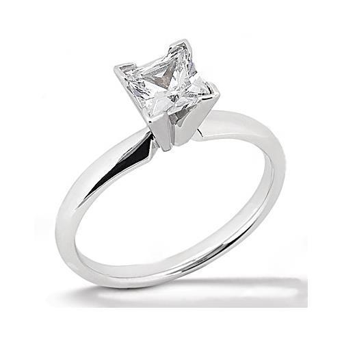 Picture of Harry Chad Enterprises 27792 2.51 CT White Gold 14K Solitaire Princess Cut Diamond Ring