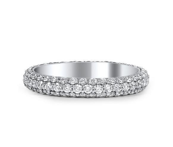 Picture of Harry Chad Enterprises 26540 3.50 CT 14K White Gold Round Brilliant Shape Sparkling Diamonds Wedding Band