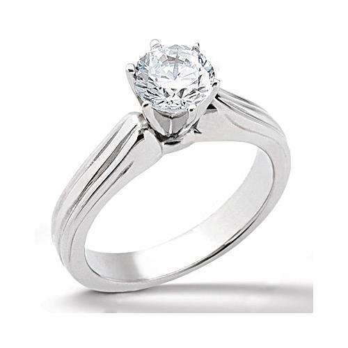 Picture of Harry Chad Enterprises 27862 1.51 CT White Gold 14K Round Cut E VVS1 Solitaire Diamond Engagement Ring