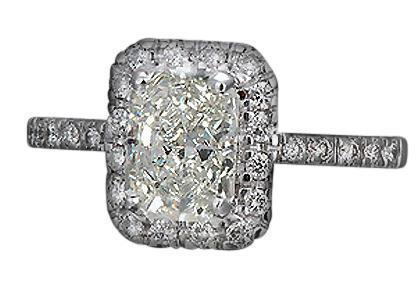 Picture of Harry Chad Enterprises 36804 2 CT Radiant Center Royal Diamond Engagement Ring