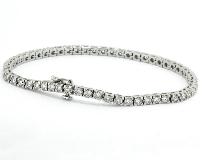 23457 4.50 CT Round Cut Diamonds Prong Set 14K White Gold Tennis Bracelet