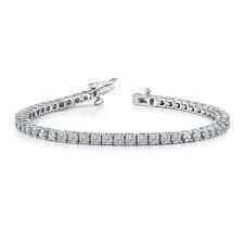 23441 3.75 CT Round Cut Diamond White Gold Fine Tennis Bracelet