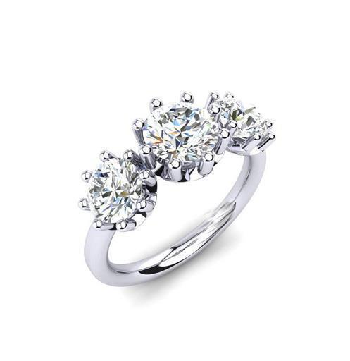 Picture of Harry Chad Enterprises 31368 3.50 CT Round Cut 3 Stone Sparkling Diamonds Ring