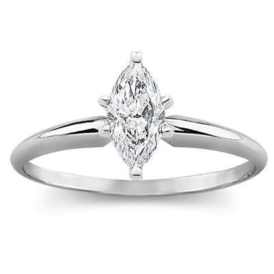 Picture of Harry Chad Enterprises 27736 1.10 CT White Gold 14K Marquise Cut Solitaire Diamond Ring