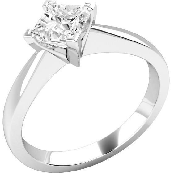 Picture of Harry Chad Enterprises 29087 2 CT White Gold 14K Princess Cut Solitaire Diamond Engagement Ring