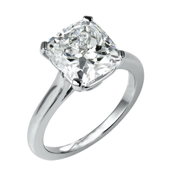Picture of Harry Chad Enterprises 27673 3.00 CT White Gold 14K Big Prong Set Cushion Cut Solitaire Diamond Ring