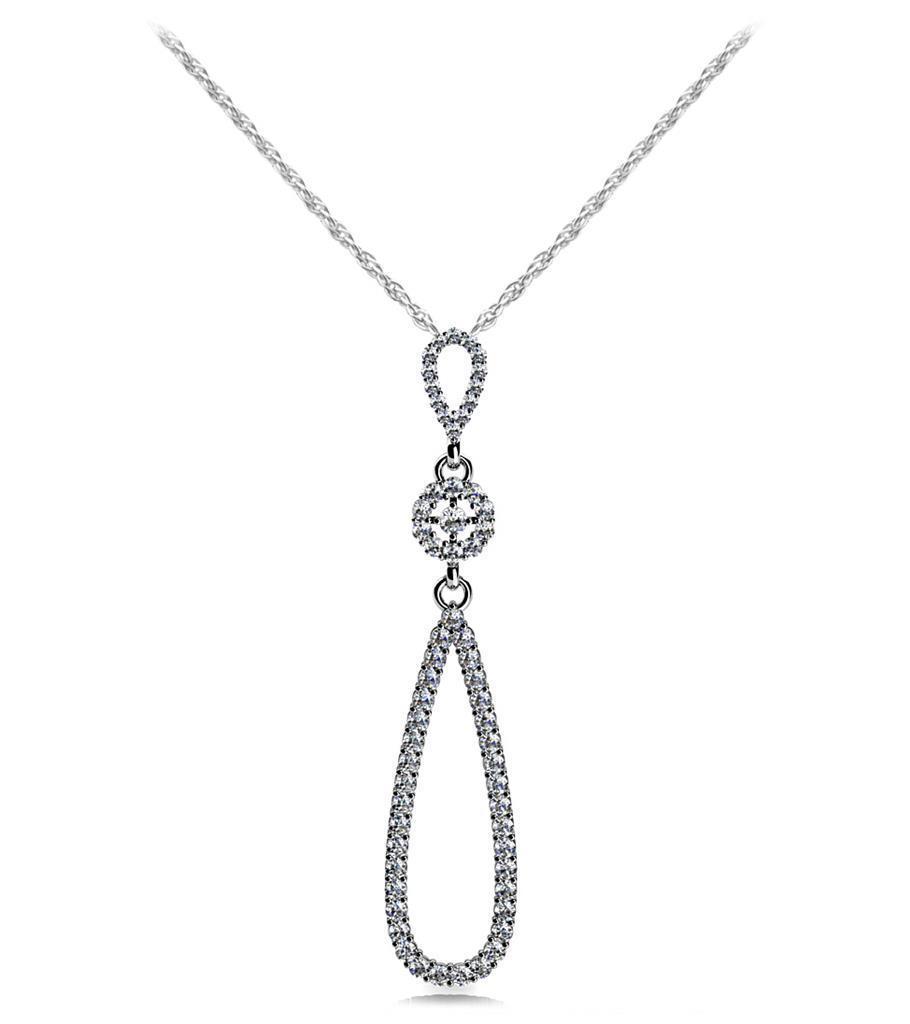 Picture of Harry Chad Enterprises 27247 5.00 CT Round Cut Diamonds Celtic Cross Teardrop Pendant Necklace