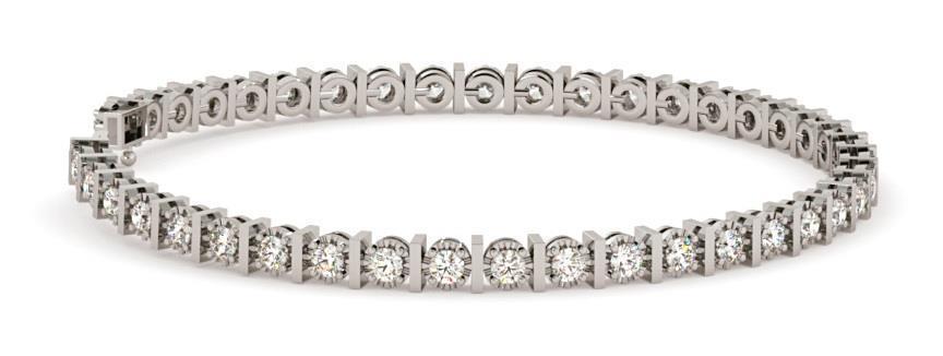 5 CT Gorgeous Round Cut Diamond Jewelry White Gold Tennis Bracelet