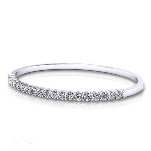 23697 4.00 CT Brilliant Cut Diamond Ladies Bangle - 14K White Gold