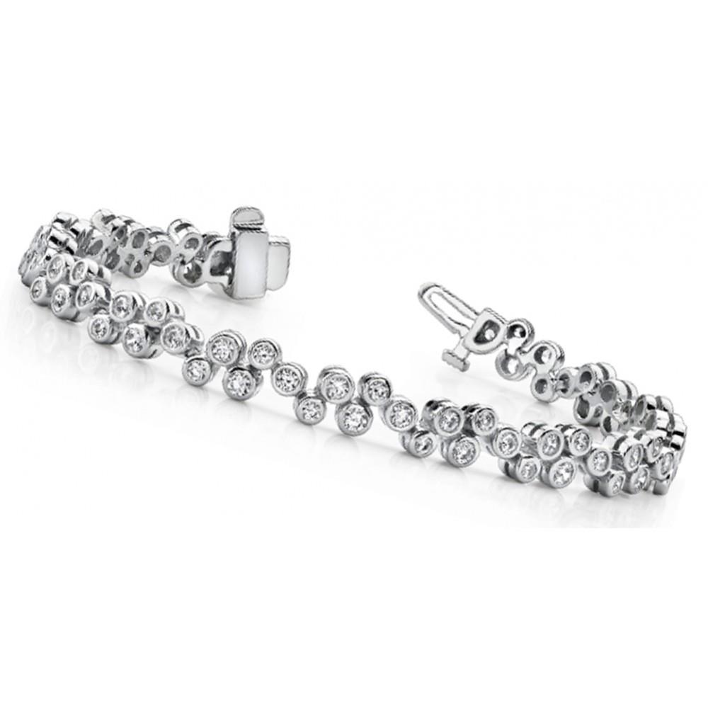 23770 4 CT Ladies Round Cut Diamond White Gold Fine Tennis Bracelet