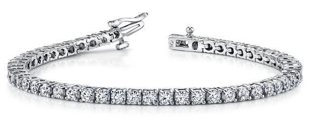 23369 8 CT Lady Men Round Diamond 14K White Gold Tennis Bracelet