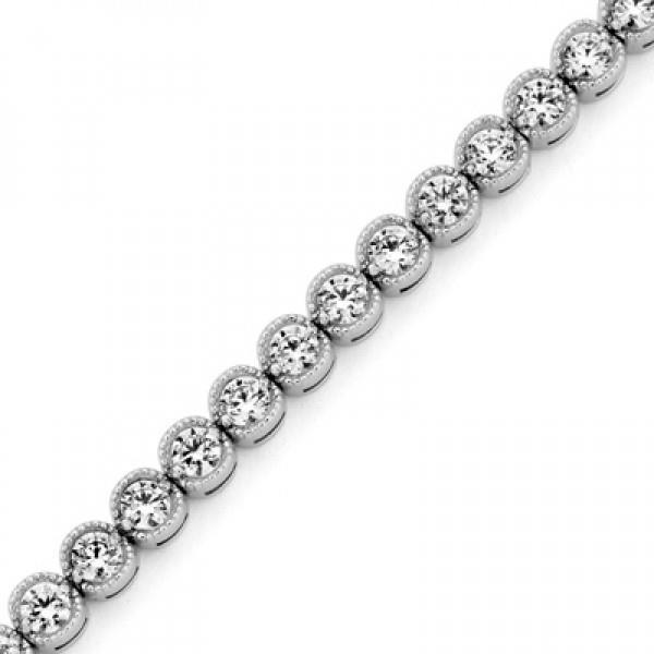 7 CT Round Cut Fine Diamond White Gold Fine Tennis Bracelet
