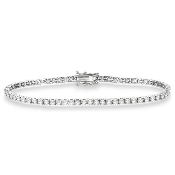 23532 5 CT Round Cut Small Diamonds Bracelet - 14K White Gold