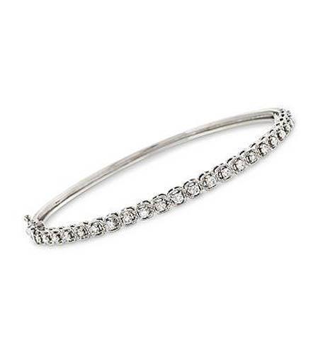 360 CT Round Diamond Bangle  White Gold